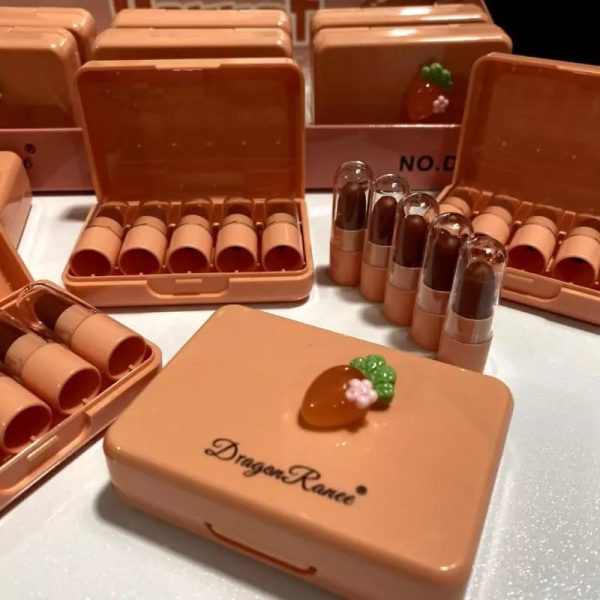 5 Pcs Dragon Ranee Carrot Mini Lipstick Set