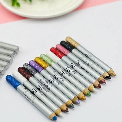 Pack Of 12 Flormar Glitter Multipurpose Pencils Glitter Eyeliner Pencils