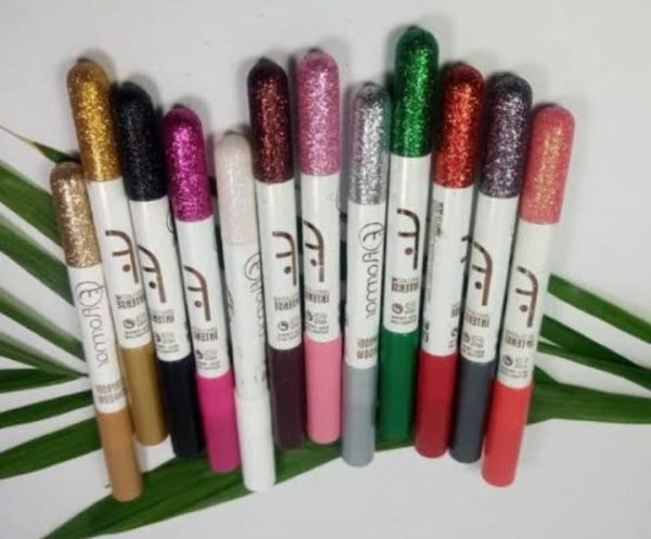 Pack Of 12 Flormar Glitter Multipurpose Pencils Glitter Eyeliner Pencils