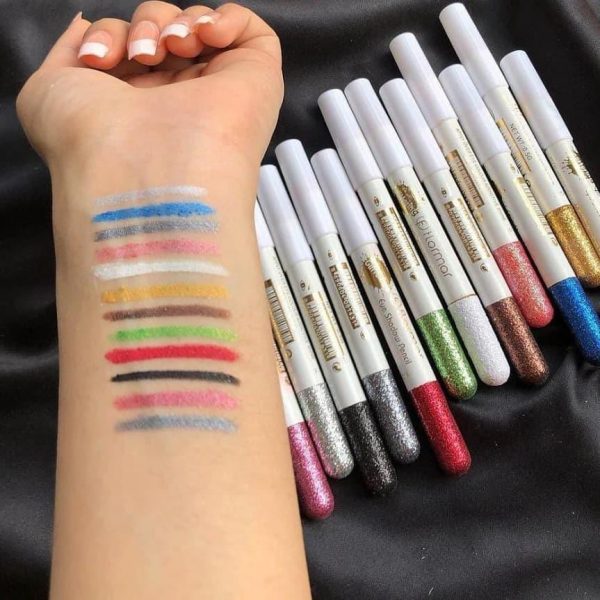 Pack Of 12 Flormar Glitter Multipurpose Pencils Glitter Eyeliner Pencils