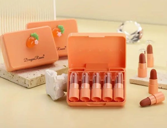 5 Pcs Dragon Ranee Carrot Mini Lipstick Set