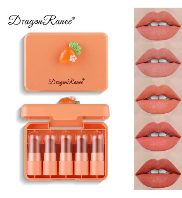 5 Pcs Dragon Ranee Carrot Mini Lipstick Set