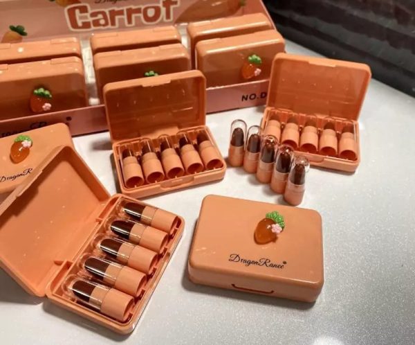 5 Pcs Dragon Ranee Carrot Mini Lipstick Set