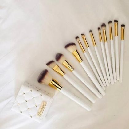 Cosmetics Elegance Brush Set- Studded Elegance White