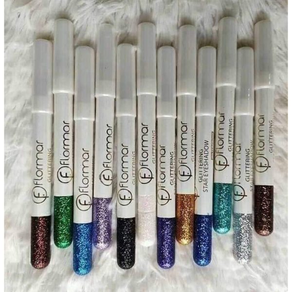 Pack Of 12 Flormar Glitter Multipurpose Pencils Glitter Eyeliner Pencils